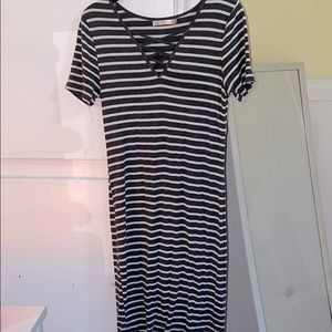 Grey/white stripped dress